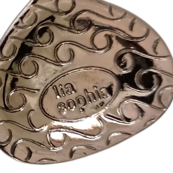 Lia Sophia Earrings Seaside Genuine Mother of Pearl Hematite Shell Retired Vtg. - Picture 3 of 16